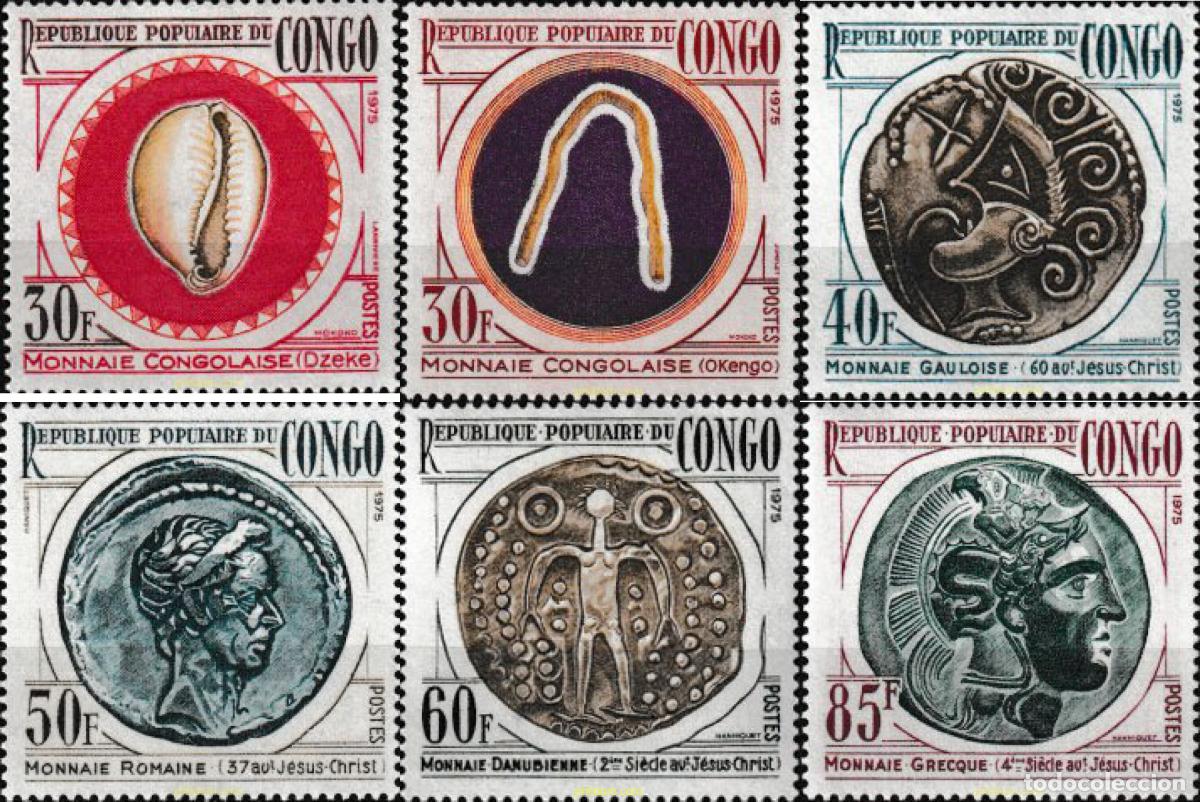 Sellos: 143995 MNH CONGO 1975 MONEDAS ANTIGUAS