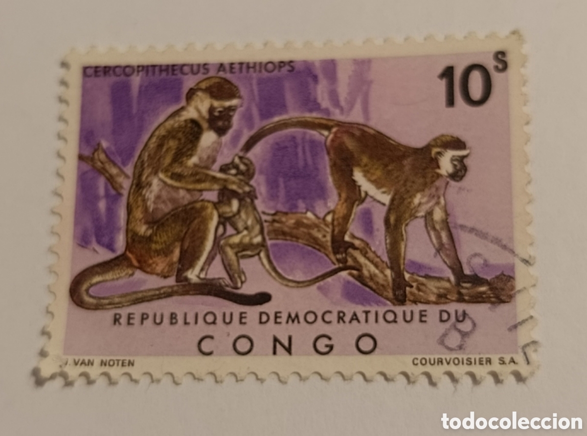 Sellos: CONGO sello animales mono 1971