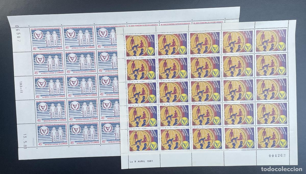Timbres: Congo 1981 YT 631-632 tabl&oacute;n a&ntilde;o internacional de las personas con discapacidad