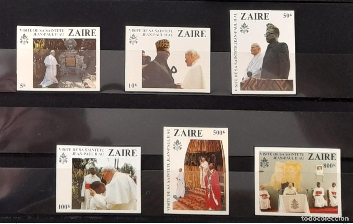 Sellos: Congo Zaire 1981 Mi. 716 - 721 IMPERF ND Visita Santidad Papa Juan Pablo II
