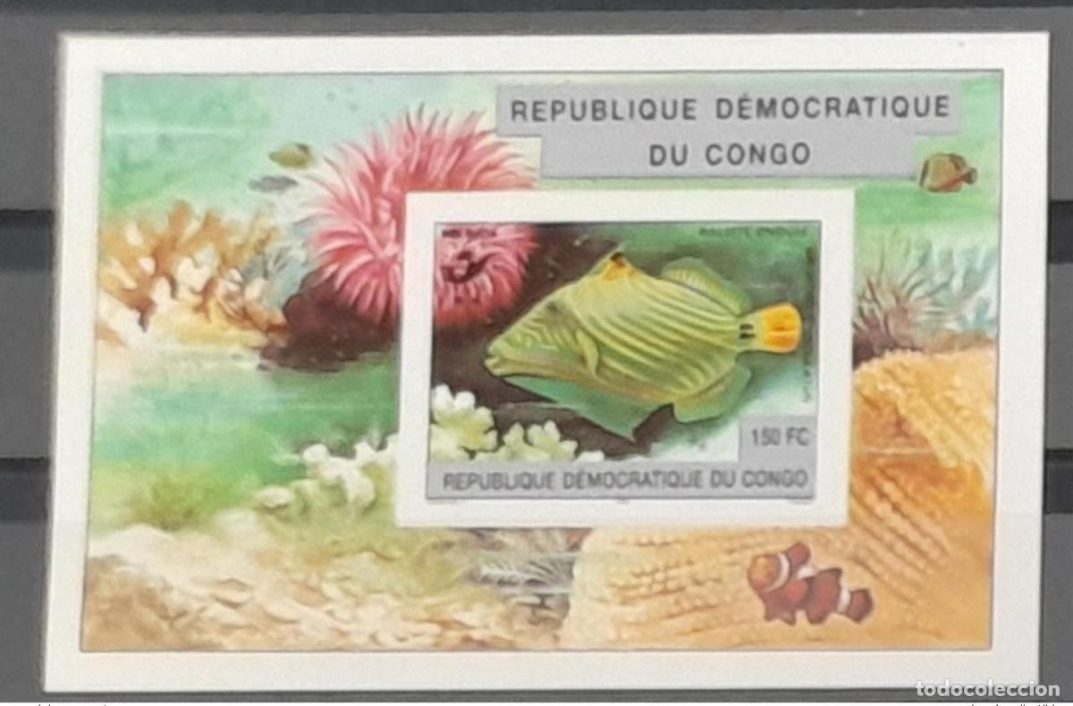 Sellos: Congo Kinshasa 2000 COB Bl 179A IMPERF ND Belgica Peces
