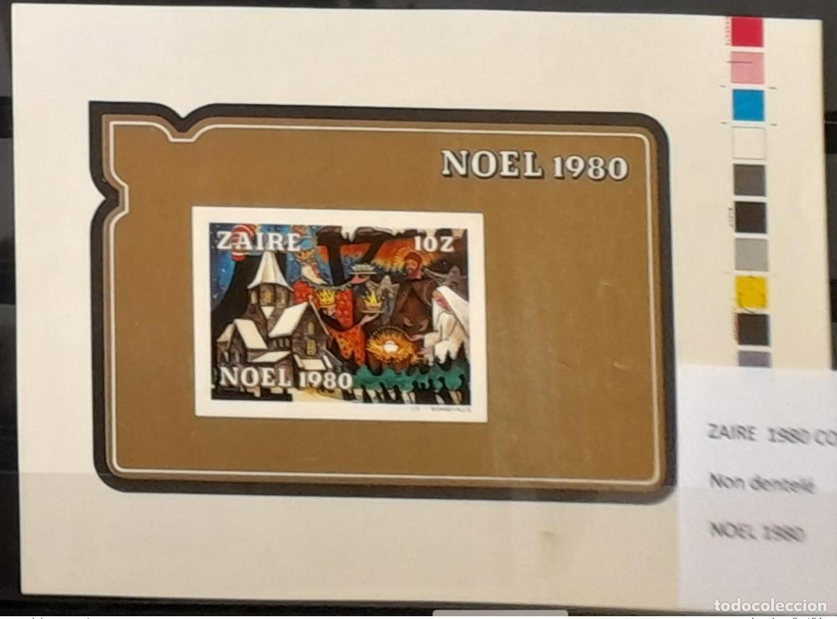 Sellos: Congo Zaire 1980 COB Bl. 47 PRUEBA DE ENSAYO E IMPERF No&euml;l Christmas Navidad Natal