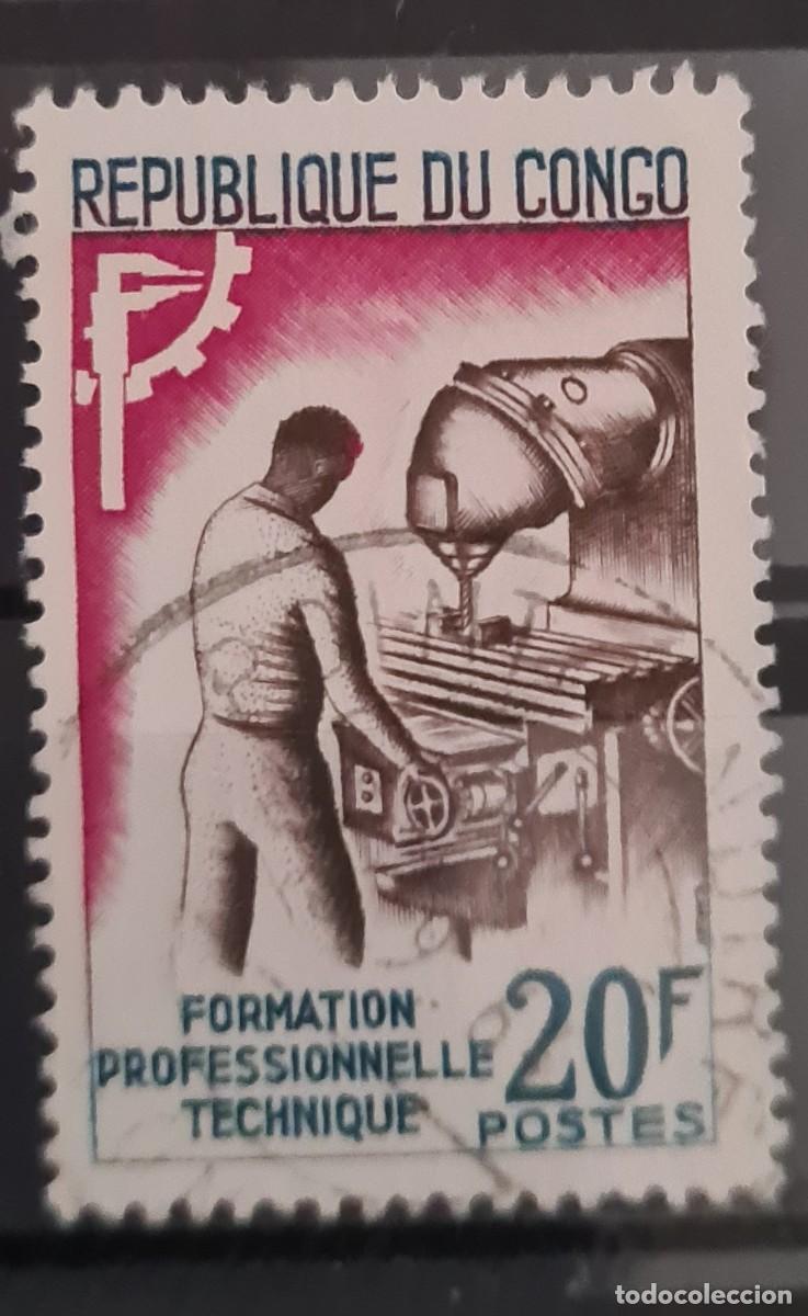 Sellos: Sello usado de la Rep&uacute;blica del Congo 1964: formaci&oacute;n t&eacute;cnica