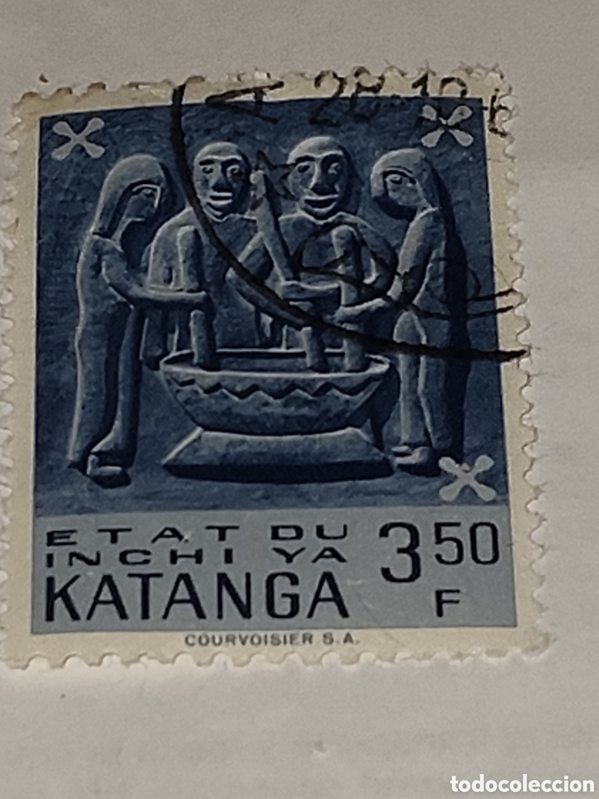Sellos: Sello de Katanga republica sesecionista del Congo arte ind&iacute;gena 1961
