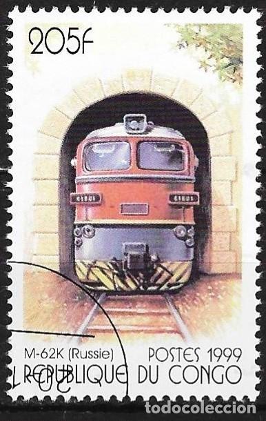 Sellos: Congo Brazzaville 1999 - Mi 1686 - YT xxx - Locomotora de Rusia M 62K