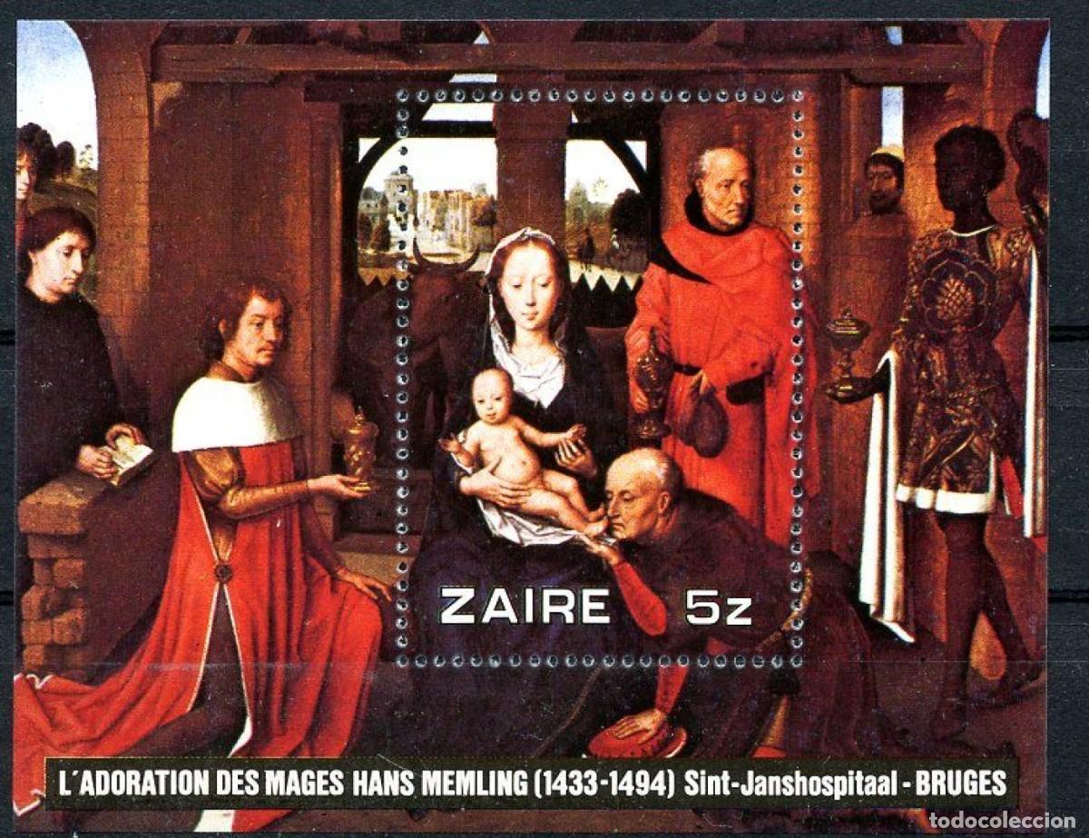 Sellos: ZAIRE 1979 SHEET MNH NAVIDAD CHRISTMAS NOEL NATALE HANS MEMLING ARTE PINTURAS ART PAINTINGS
