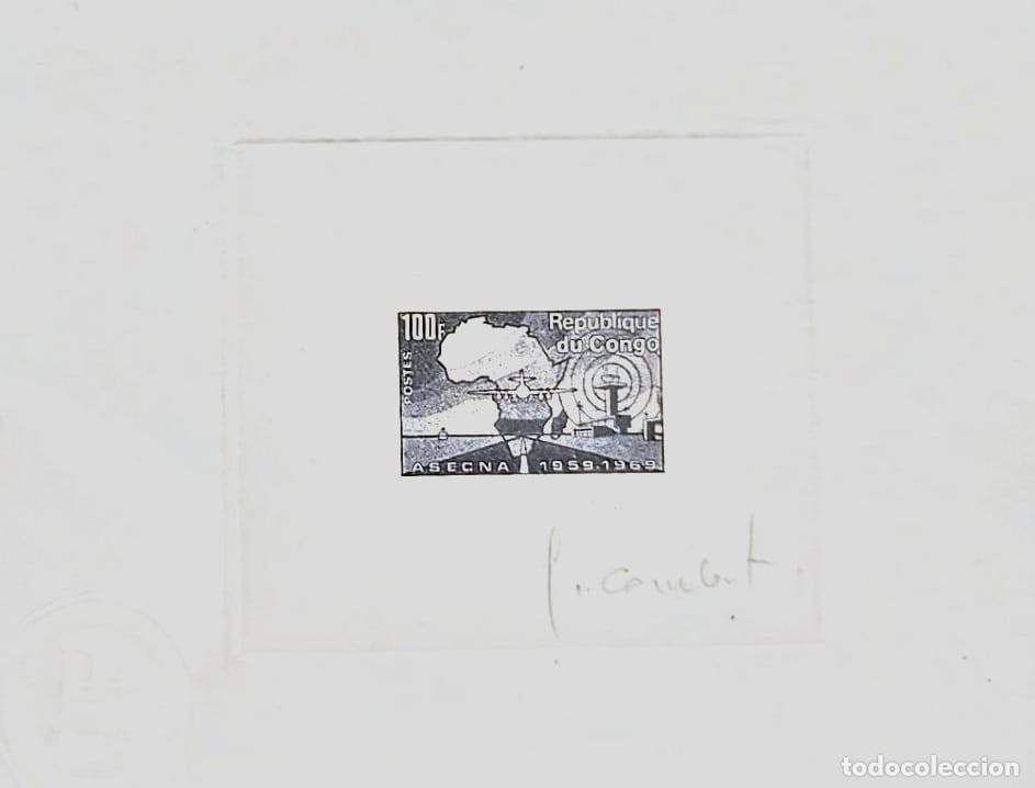 Sellos: O) 1969 CONGO, PROOF, ASECNA - AGENCY FOR THE SAFETY OF AIR NAVIGATION IN AFRICA AND MADAGASCAR, SC