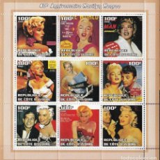Sellos: IVORY COAST 2002 SHEET MNH MARILYN MONROE ACTRICES ACTRESSES CINE CINEMA. Lote 362439545