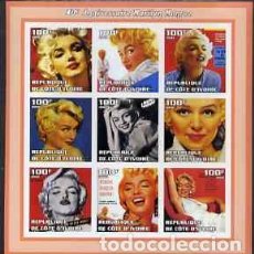 Sellos: IVORY COAST 2002 SHEET MNH IMPERF MARILYN MONROE ACTRICES ACTRESSES CINE CINEMA. Lote 362439810