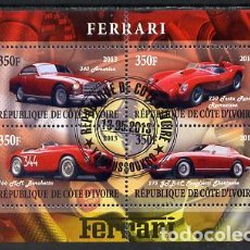 Sellos: IVORY COAST 2013 SHEET USED MNH FERRARI COCHES AUTOMOVILES CARS VOITURES AUTOMOBILI AUTOMOBILES. Lote 362886520