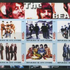 Sellos: IVORY COAST 2003 SHEET MNH IMPERF THE BEATLES SINGERS MUSIC CANTANTES MUSICA. Lote 400350979