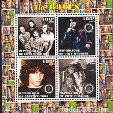 Sellos: IVORY COAST 2003 SHEET MNH THE DOORS SINGERS MUSIC CANTANTES MUSICA. Lote 400362119