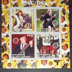 Sellos: IVORY COAST 2003 SHEET MNH AC/DC ACDC SINGERS MUSIC CANTANTES MUSICA. Lote 400363194