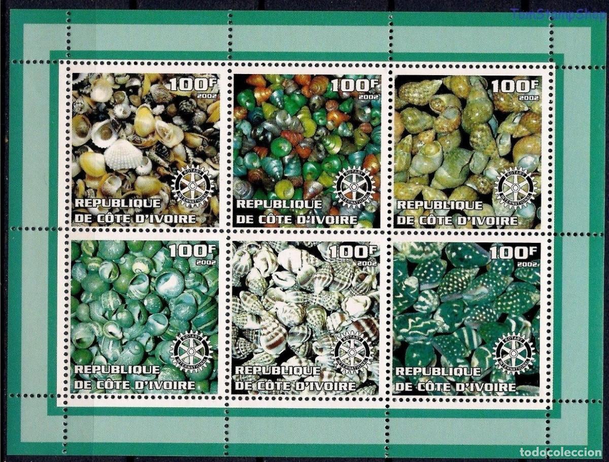 Selos: IVORY COAST 2002 SHEET MNH FAUNA MARINA MARINE LIFE COQUILLAGES SHELLS SEASHELLS CONCHAS MUSCHELN