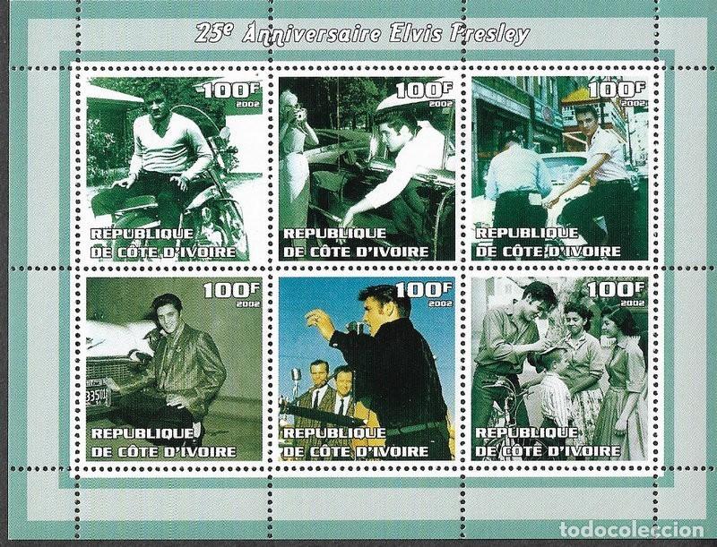 Briefmarken: IVORY COAST 2002 SHEET MNH ELVIS PRESLEY SINGERS MUSIC CANTANTES MUSICA ACTORES CINE ACTORS CINEMA