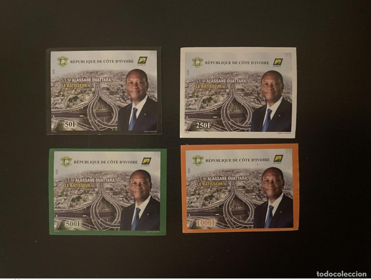 Selos: Costa de Marfil 2020 Mi.? IMPERF Y S.E. el Sr. Ouattara Constructor Presidente