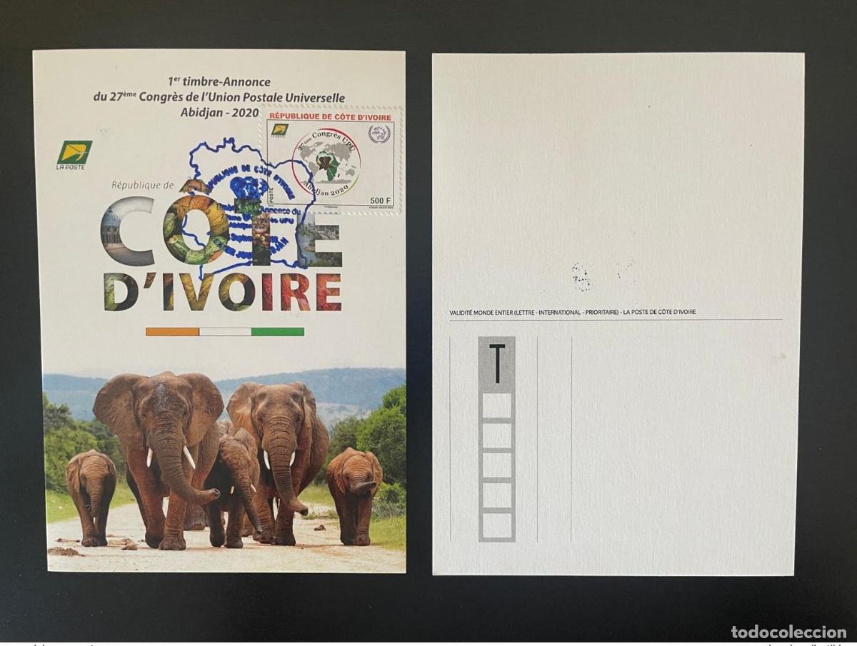 Sellos: Costa de Marfil 2018 Mi. 1643 Maxi Congress Map UPU Abidja 2020 Elephant