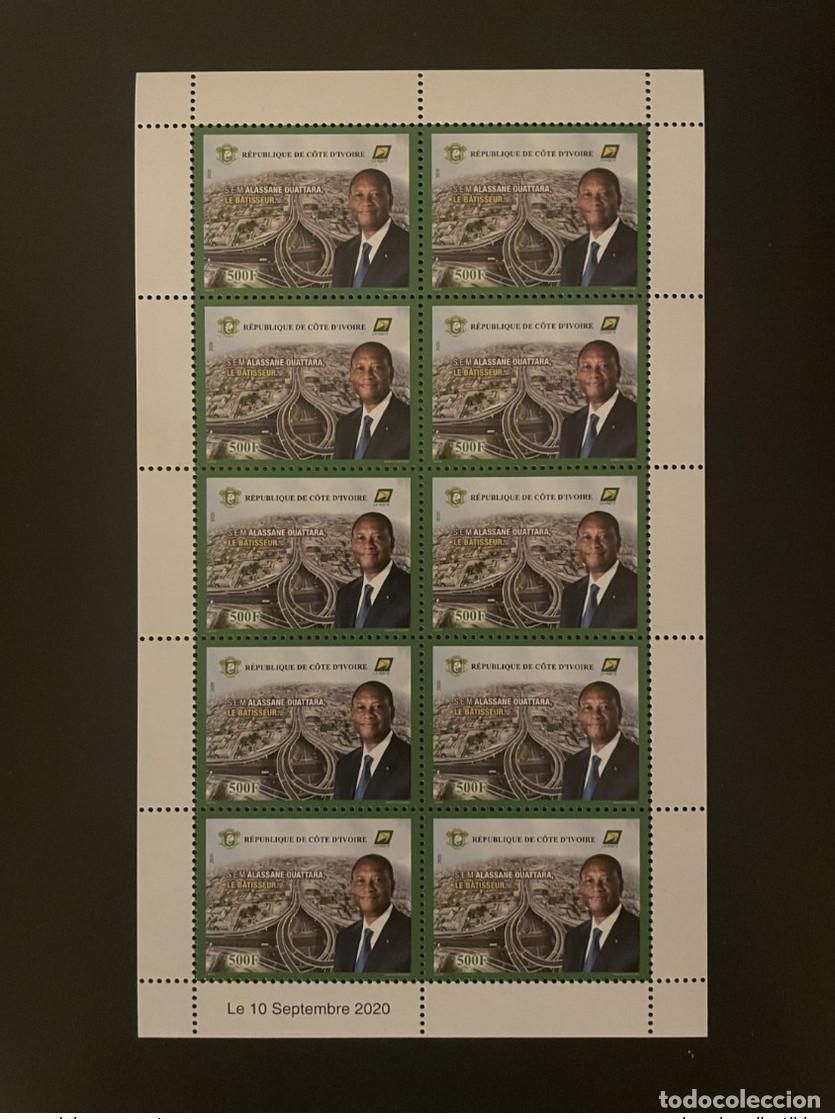 Sellos: Costa de Marfil 2020 Mi.? Hoja 10 sellos 500F Alassane Ouattara