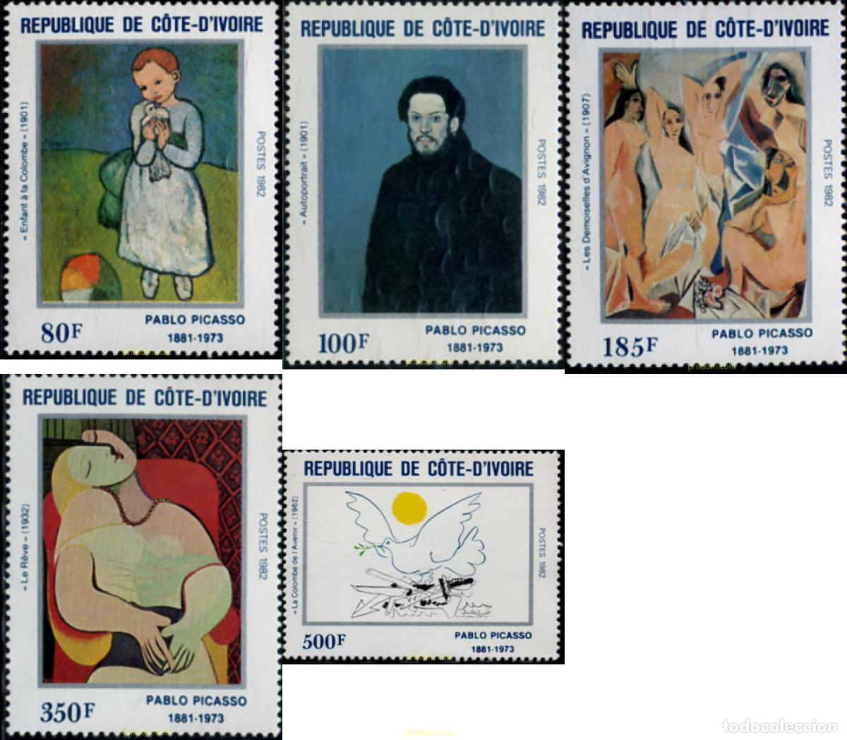 Sellos: 254796 MNH COSTA DE MARFIL 1982 100 ANIVERSARIO DEL NACIMIENTO DE PABLO PICASSO