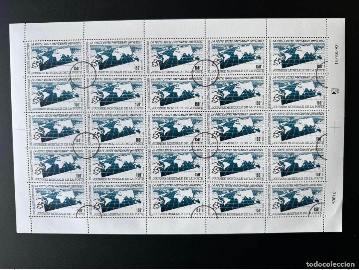 Sellos: Costa de Marfil 1992 Mi. 1073 CANCELADO/CANCELADO D&iacute;a Mundial del Correo