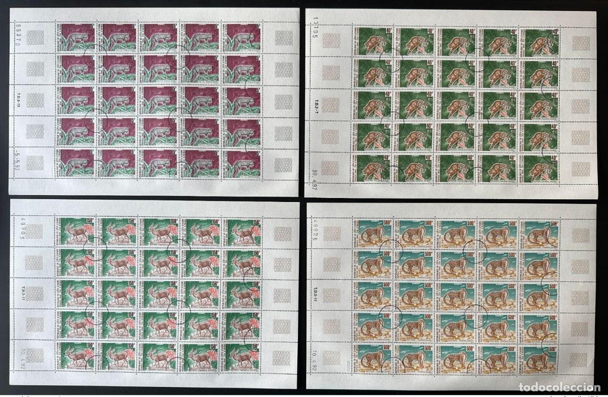 Sellos: Costa de Marfil 1992 Mi. 1065 1068 ANULAR/CANCELADO Zoo Abidjan Civette Panther