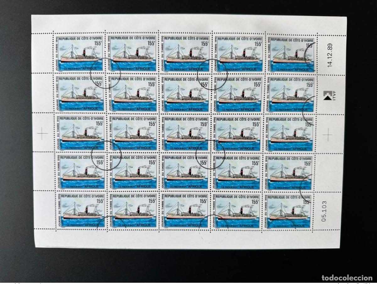 Sellos: Costa de Marfil 1990 Mi. 1012 CANCELADO/CANCELADO D&iacute;a del Sello Cruceros &Aacute;frica