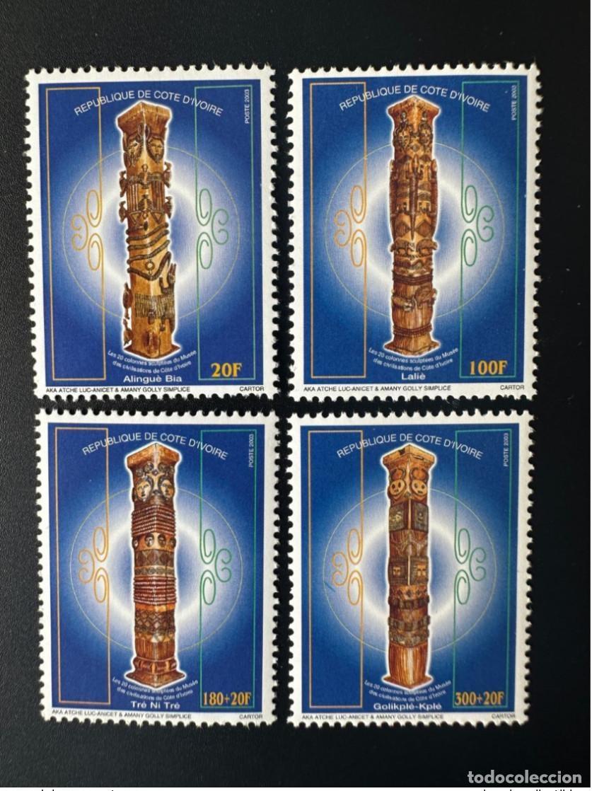 Sellos: Costa de Marfil 2003 Mi. 1303 - 1306 20 columnas talladas Museo Civilizaciones Arte