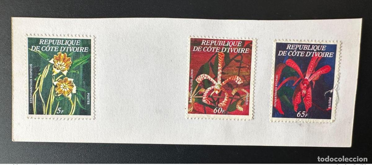 Sellos: Costa de Marfil 1977 Mi. A/C/D 532 Flores Blumen 5F/60 F/65 F
