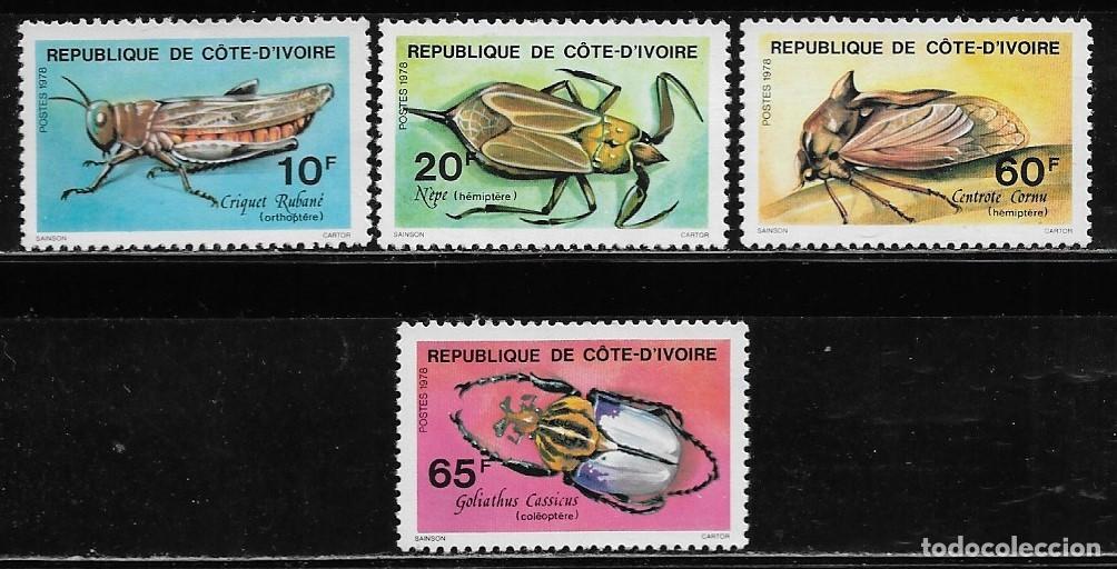 Sellos: COSTA DE MARFIL 1978, Ivert 463/66 - FAUNA - INSECTOS. MNH.