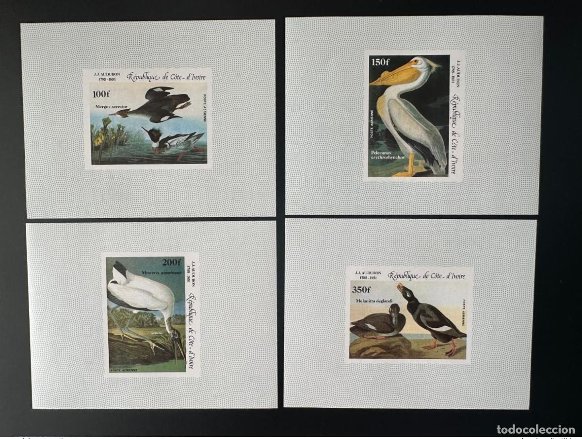 Sellos: Costa de Marfil 1985 Mi. 853 - 856 bloques lujo ND J.J. Audubon Oiseaux Birds Canard
