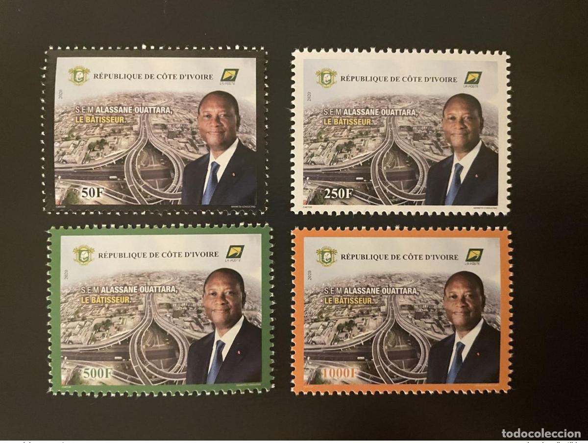 Sellos: Costa de Marfil 2020 Mi.? Excmo. Sr. Alassane Ouattara presidente Builder