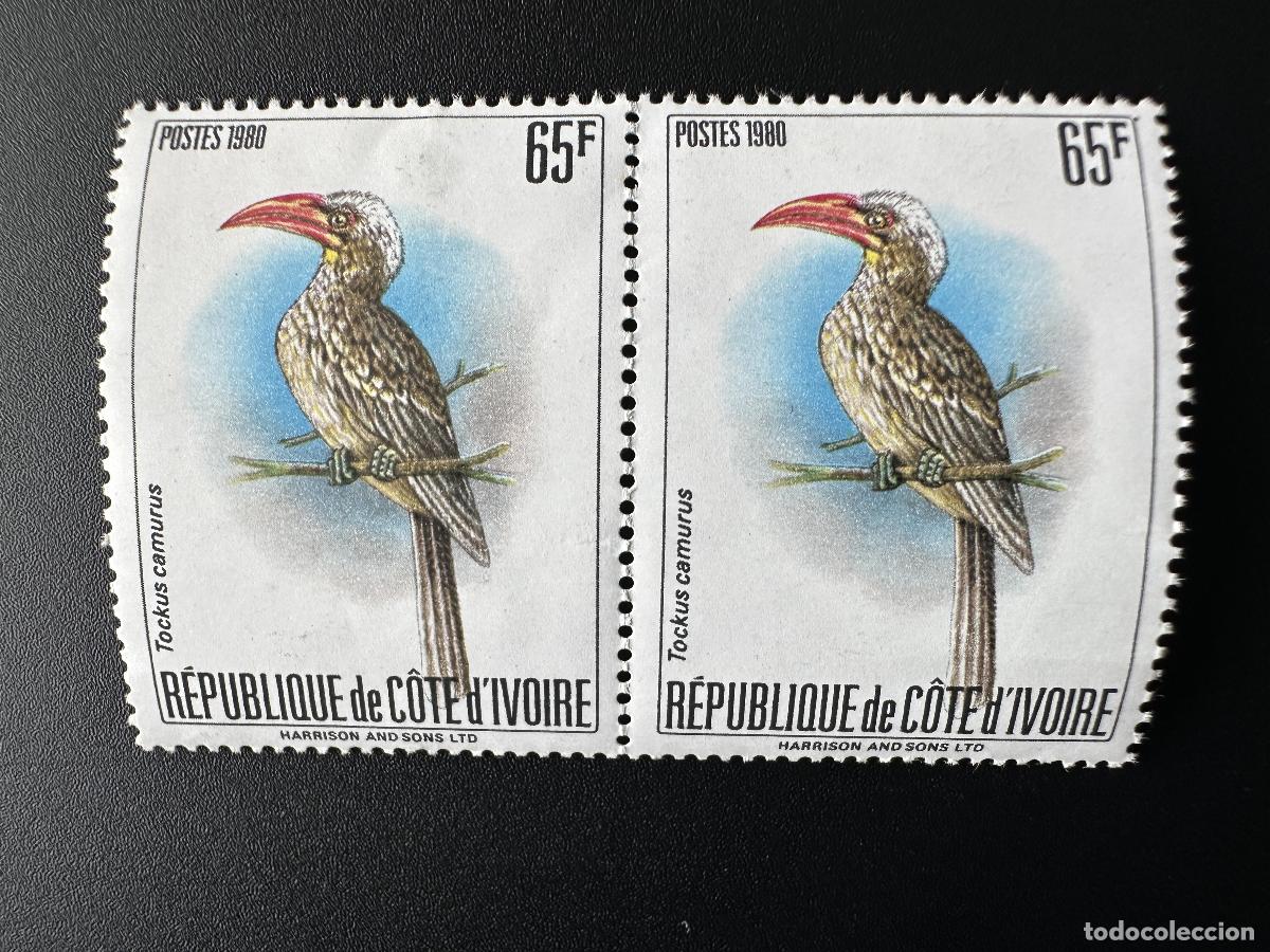 Sellos: Costa de Marfil 1980 Mi. B 672 P&aacute;jaros V&ouml;gel Tockus Camurus pareja