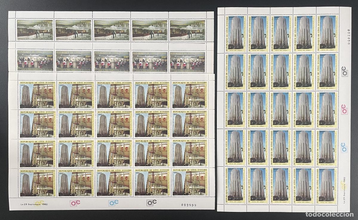 Francobolli: Costa de Marfil 1982 YT 637-640 tabl&oacute;n escritorio correos tri Abidjan UPU day
