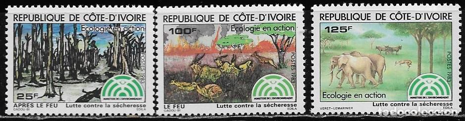 Sellos: COSTA DE MARFIL 1983, SERIE Ivert 667/69 - FAUNA - ANIMALES. MNH.