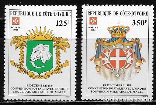 Sellos: COSTA DE MARFIL 1985, SERIE Ivert 725/26 - ESCUO DE ARMAS. MNH.