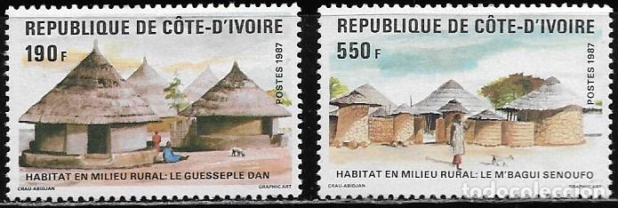 Sellos: COSTA DE MARFIL 1987, SERIE Ivert 785/86 - CASAS RURALES. MNH.
