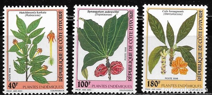 Sellos: COSTA DE MARFIL 1998, SERIE Mi. 1196/98 - PLANTAS ENDEMICAS. MNH.