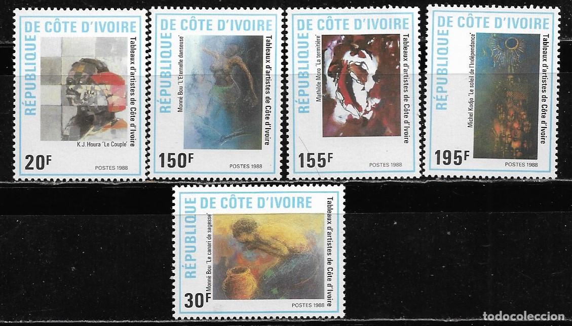 Sellos: COSTA DE MARFIL 1988, SERIE Ivert 809/13 - PINTURAS. MNH.