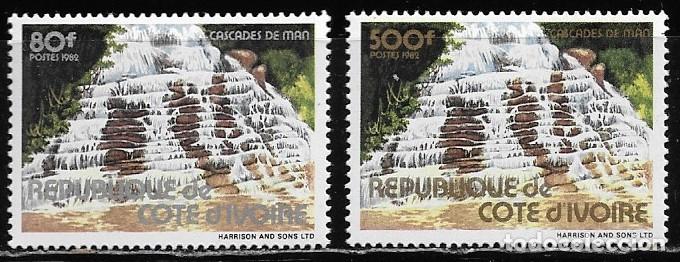 Sellos: COSTA DE MARFIL 1982, SERIE Ivert 645A/45B - CASCADAS - RARO. MNH.