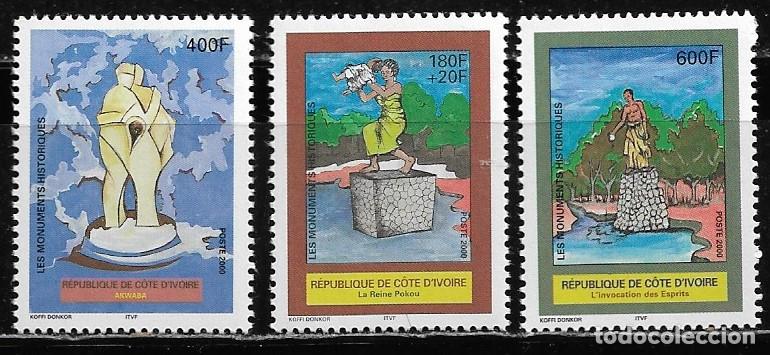 Sellos: COSTA DE MARFIL 2000, SERIE Ivert 1070/72 - MONUMENTOS HIST&Oacute;RICOS. MNH.