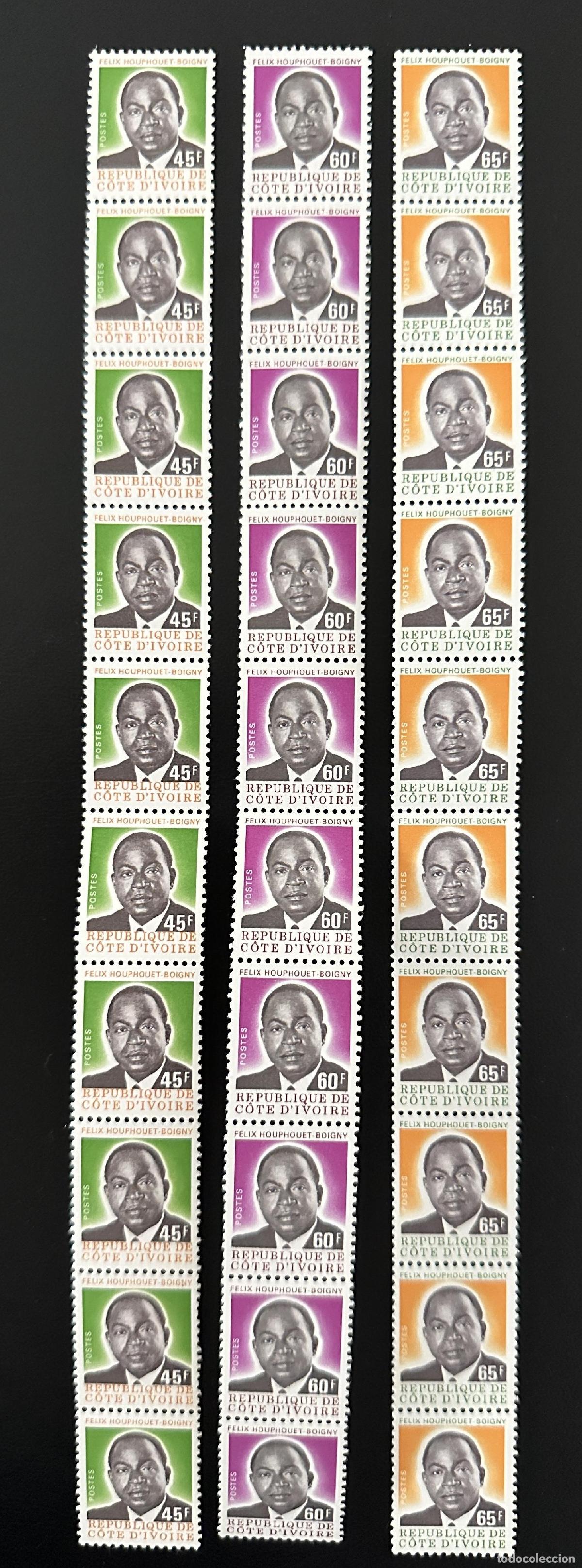 Sellos: Costa de Marfil 1977 Mi. 524 - 526 ruleta Rolle President Houphouet-Boigny RARE