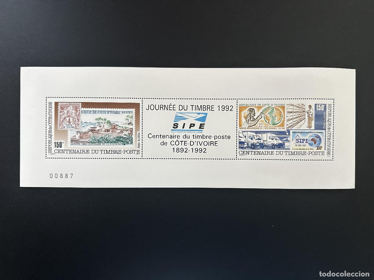 Sellos: Costa de Marfil 1992 Mi. Sello postal del centenario Bl. 31 D&iacute;a