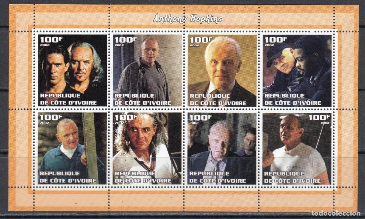 Stamps: IVORY COAST 2002 SHEET MNH ANTHONY HOPKINS ACTORES ACTORS CINE CINEMA