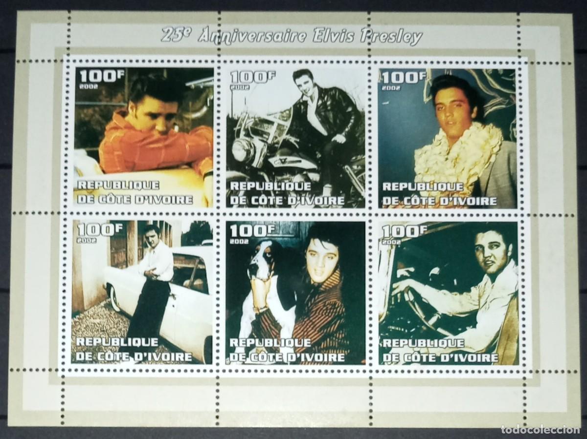 Stamps: IVORY COAST 2002 SHEET MNH ELVIS PRESLEY SINGERS MUSIC CANTANTES MUSICA ACTORES CINE ACTORS CINEMA