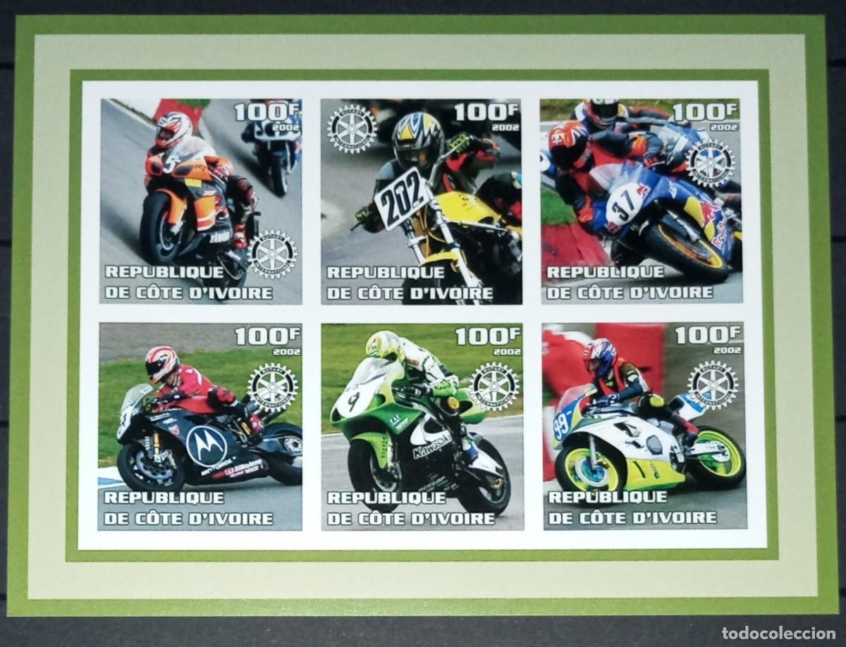 Stamps: IVORY COAST 2002 SHEET MNH IMPERF MOTORCYCLING MOTOCICLISMO MOTOCICLETAS MOTORCYCLES DEPORTES SPORTS