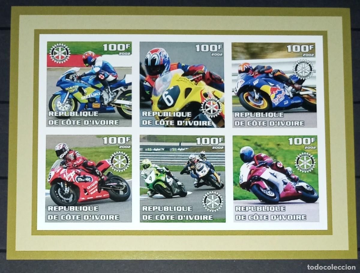 Stamps: IVORY COAST 2002 SHEET MNH IMPERF MOTORCYCLING MOTOCICLISMO MOTOCICLETAS MOTORCYCLES DEPORTES SPORTS