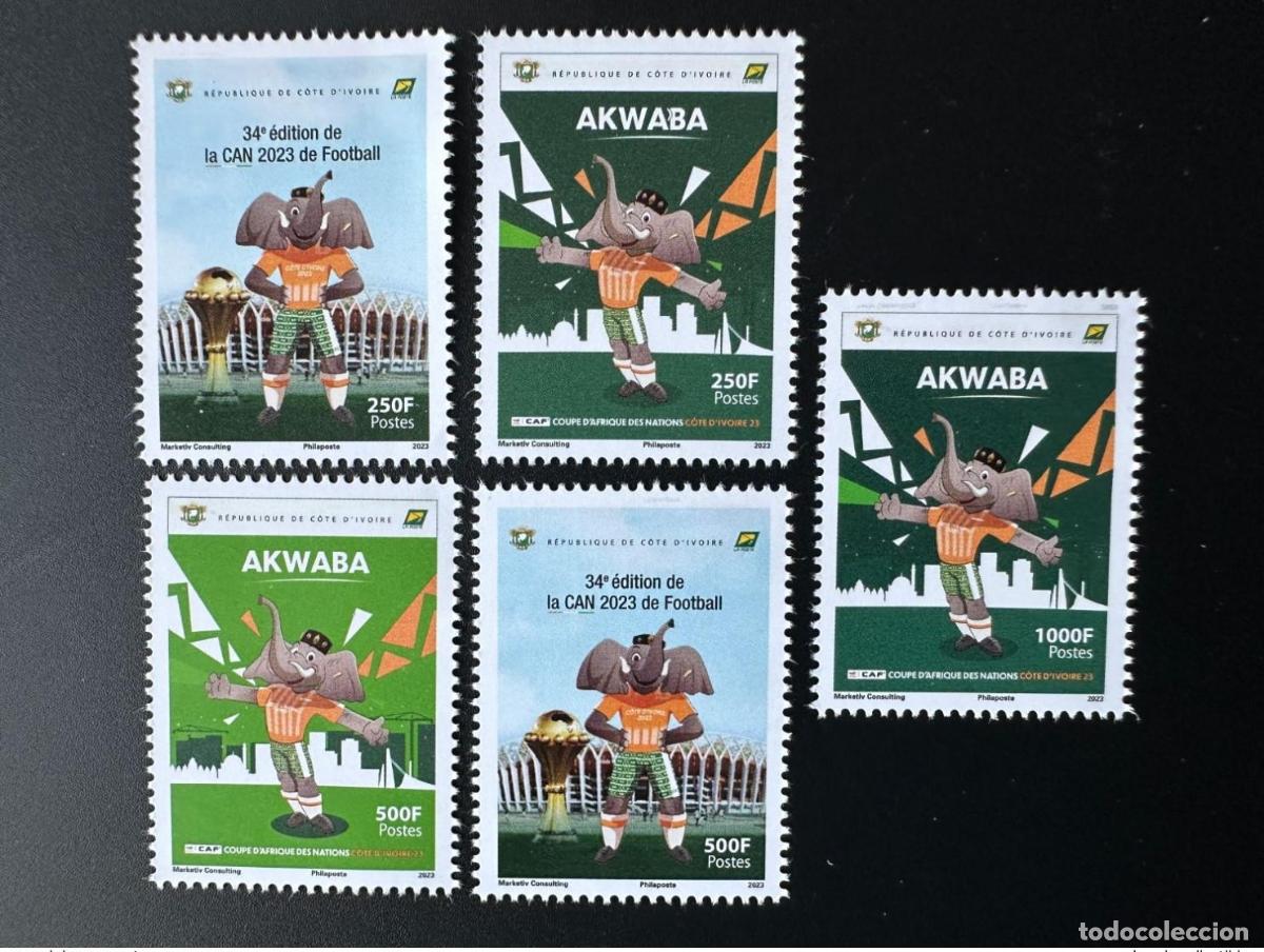 Stamps: Costa de Marfil 2024 Mi.? CAN Football Soccer Africa Cup Elephant Wildlife