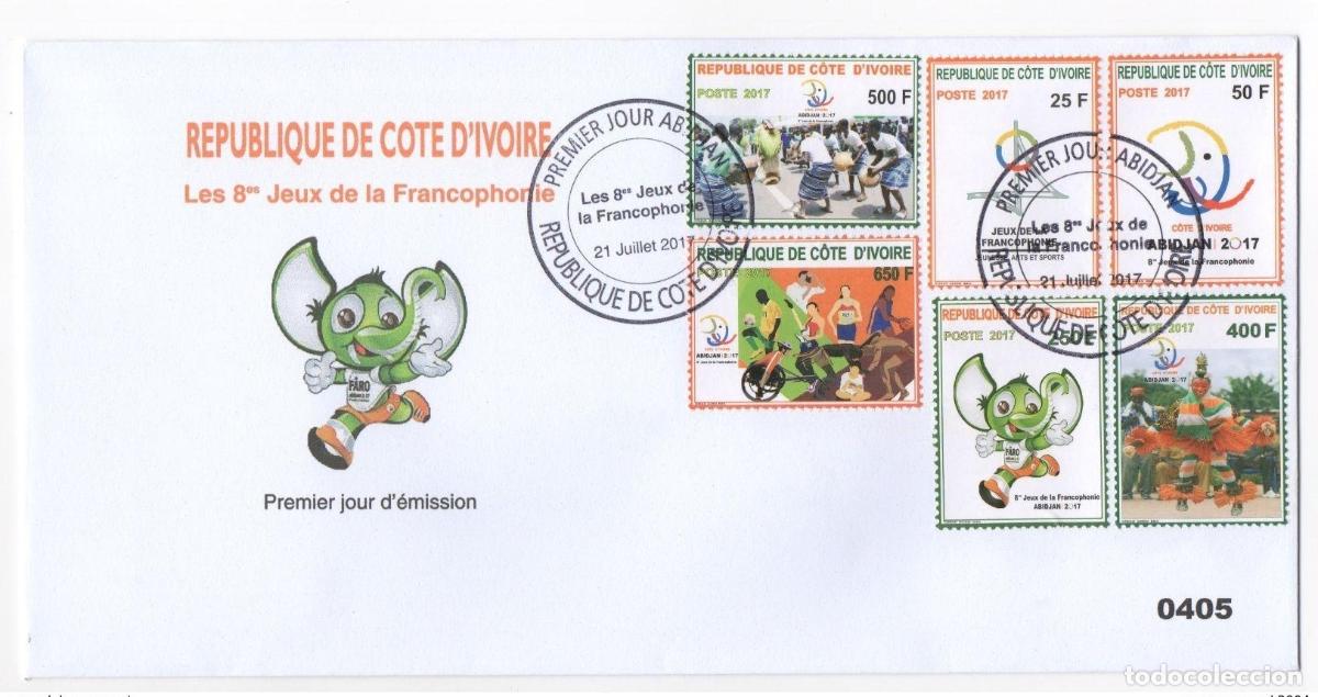Stamps: Costa de Marfil 2017 FDC 1st day 8th Games Francophonie Sport Football 6 val.