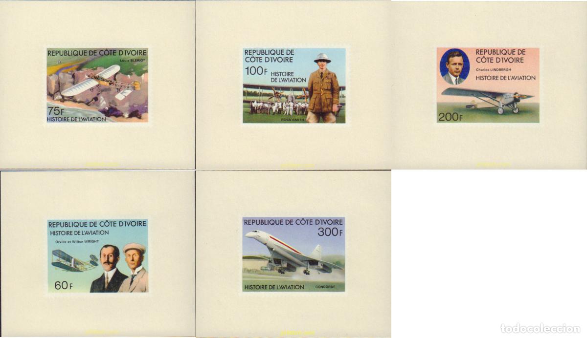 Sellos: 22501 MNH COSTA DE MARFIL 1977 PIONEROS DE LA AVIACION