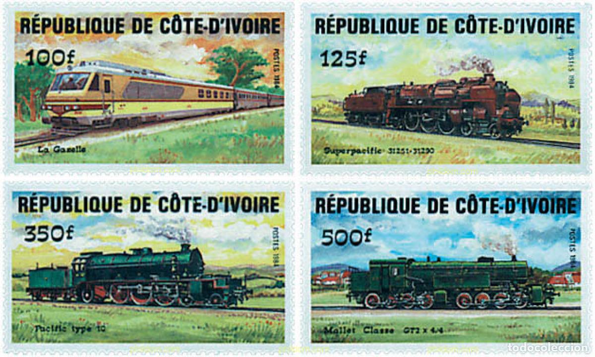Sellos: 58589 MNH COSTA DE MARFIL 1984 LOCOMOTORAS